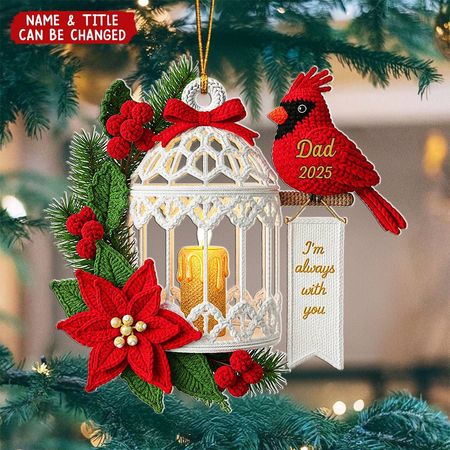Gedenk-Kardinal-Acryl-Ornament - Personalisierte Geschenke für Ihre Lieben